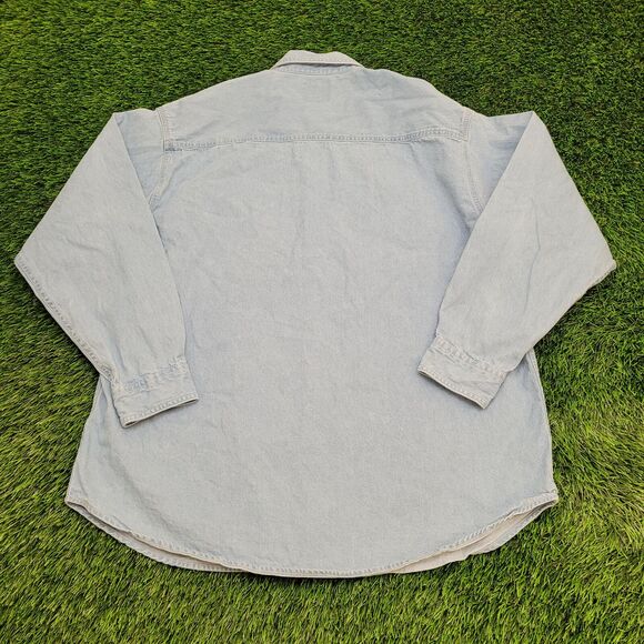 Vintage Y2K LEE Pittsburgh Button Shirt Large 25x31 Blue NFL - Picture 2 of 13